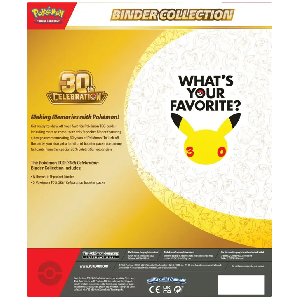 Pokémon TCG: 30th Celebration Binder Collection – 9 tasche raccoglitore con pacchetti booster immagine 3