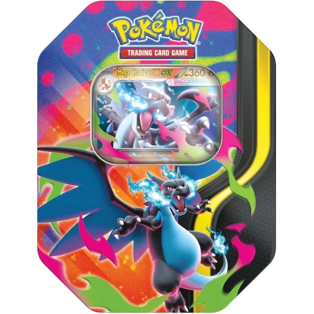 Pokémon TCG: Mega Charizard Tin pacchetto di carte in scatola di metallo in due varianti 1pz immagine 2