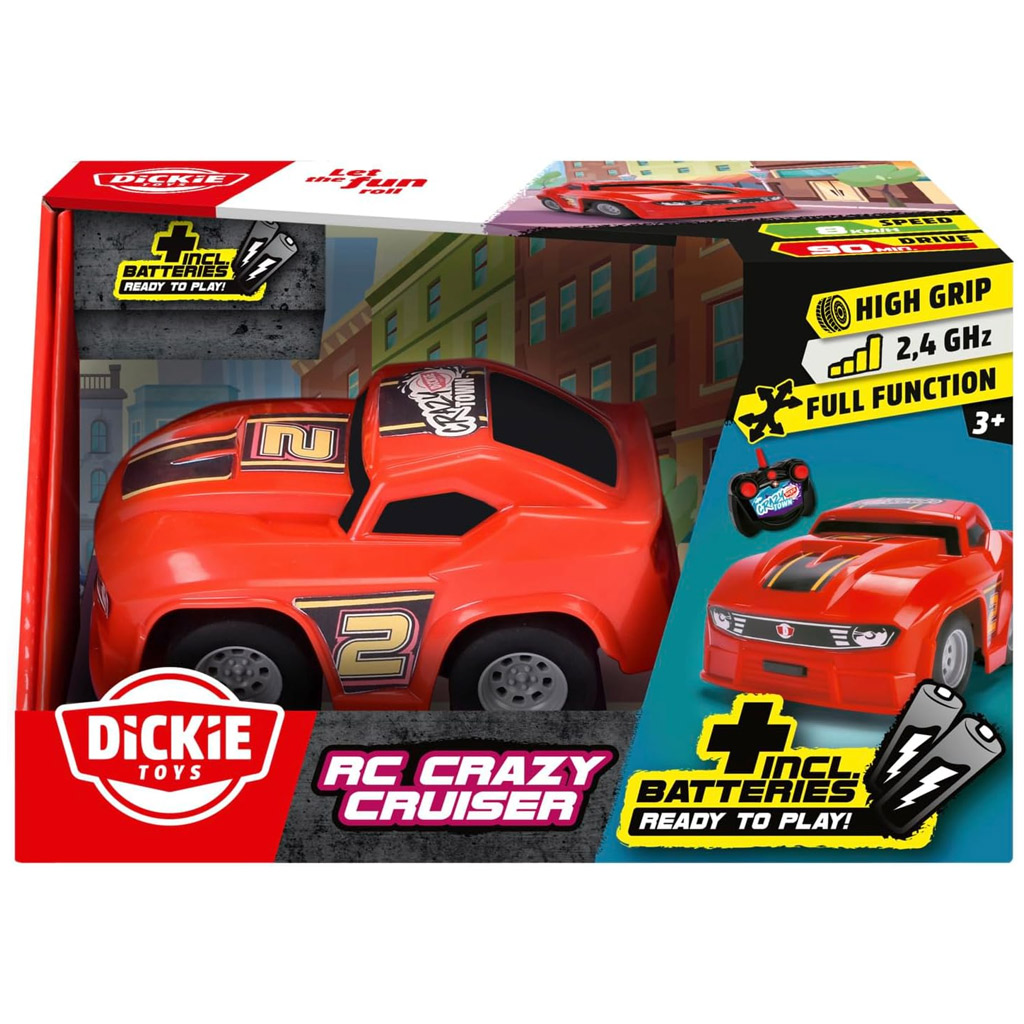 RC Crazy Cruiser auto da corsa radiocomandato 2,4 GHz – rosso - Dickie Toys immagine 1