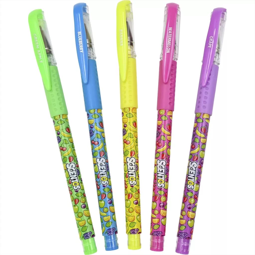 Scentos Penna gel profumata, 5 pezzi - colori neon immagine 2