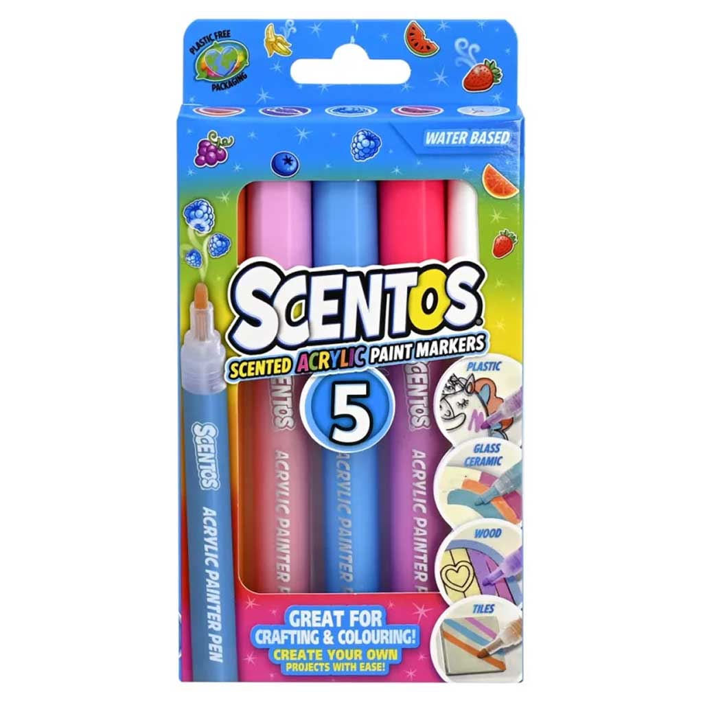 Scentos Pennarelli acrilici profumati in colori pastello 5 pezzi immagine 1