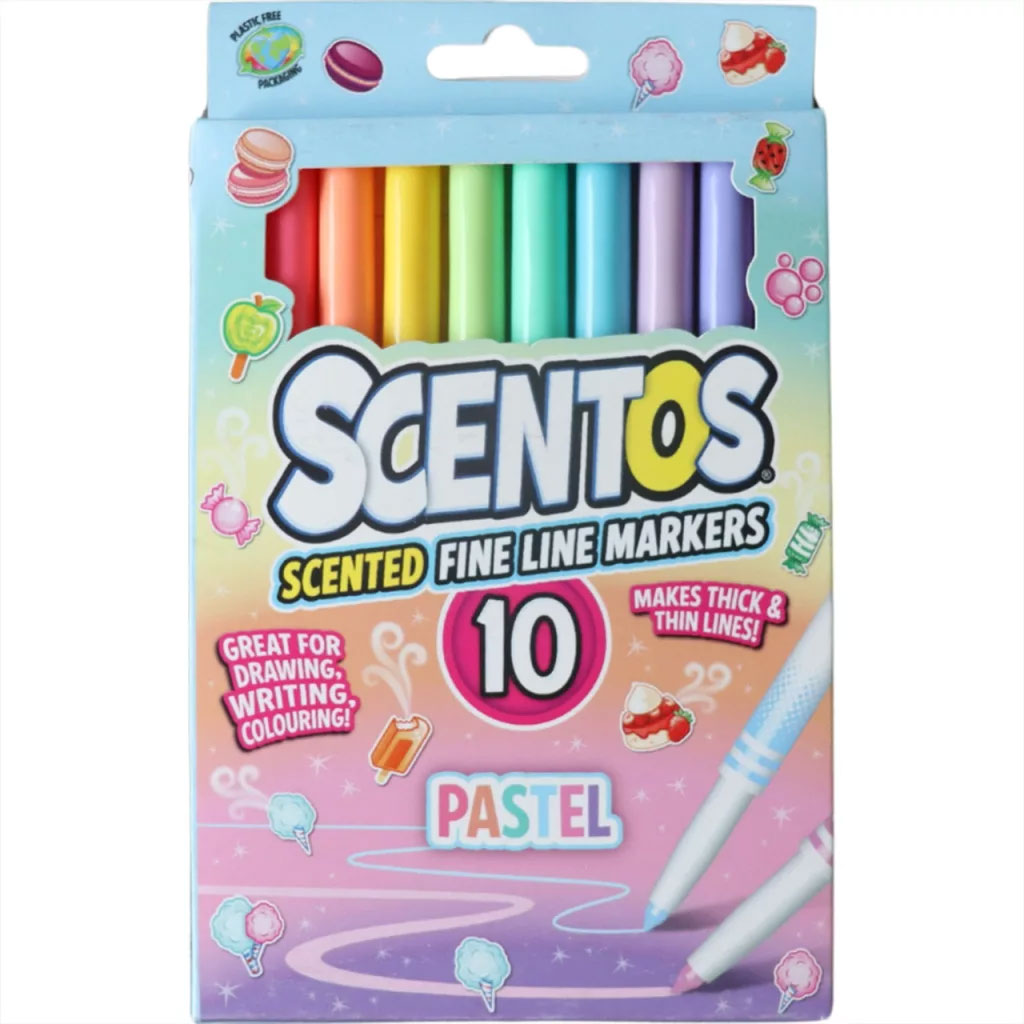 Scentos Profumati, penne a feltro a linea fine, colori pastello, 10 pz immagine 1