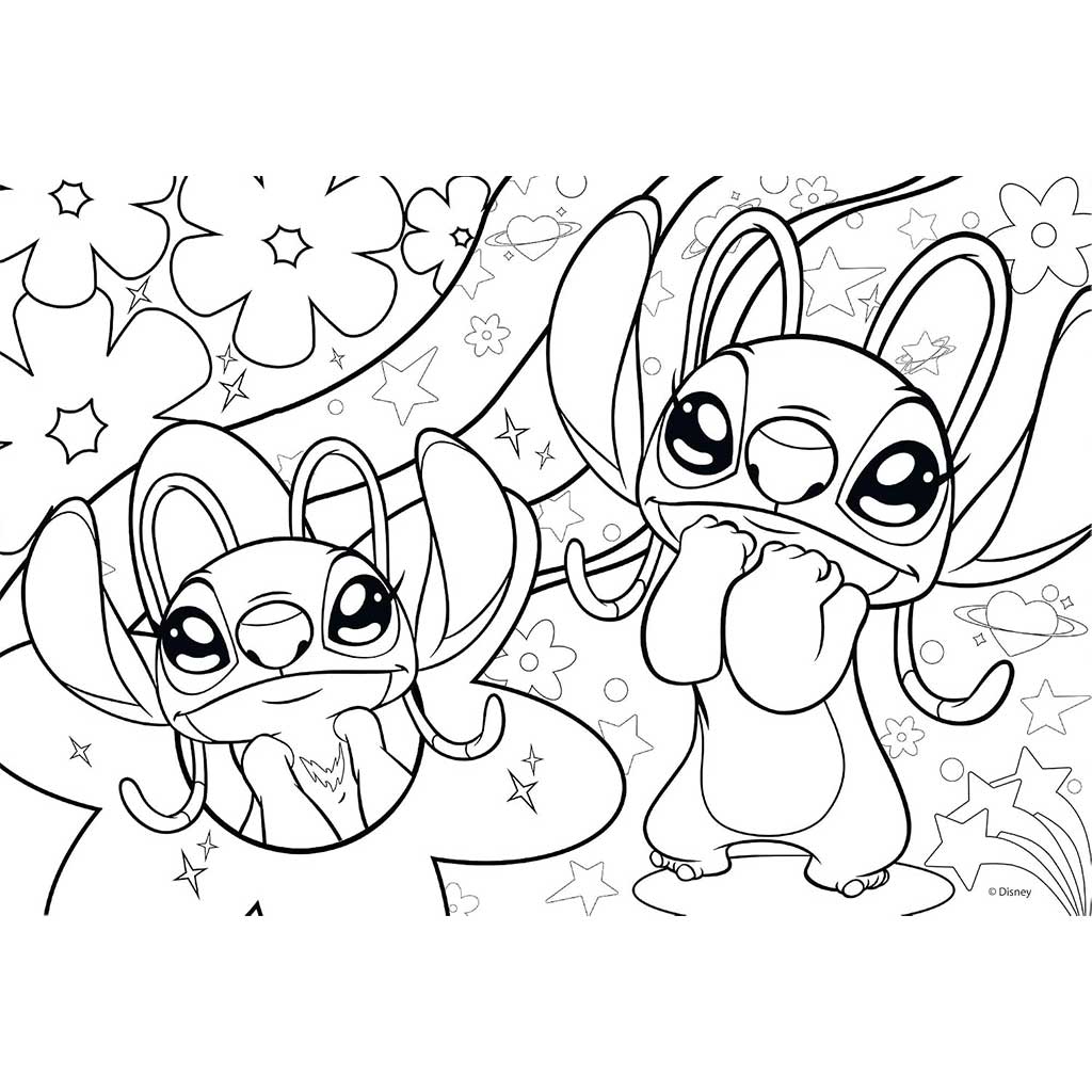 Stitch 2 in 1 puzzle e colorare da 108 pezzi 50x35cm - Lisciani immagine 2