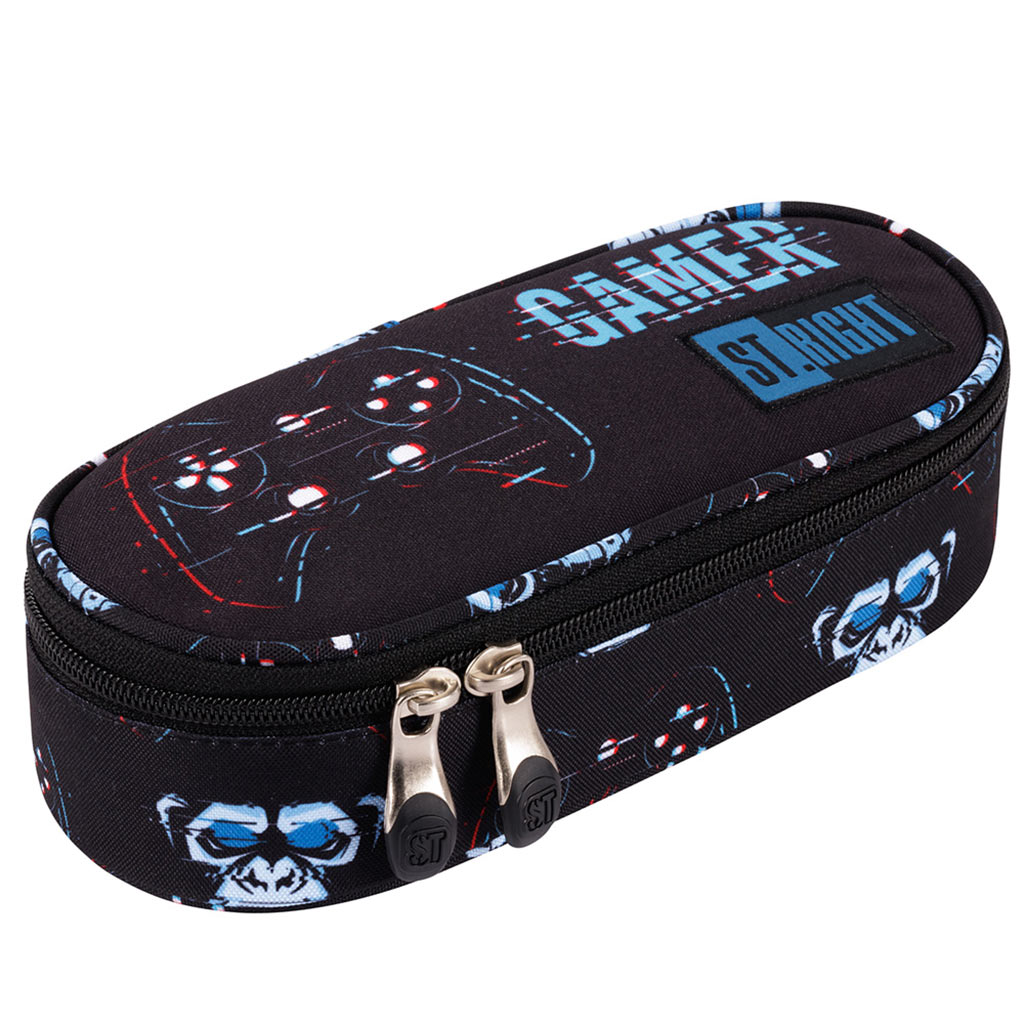 St.Right: Astuccio ovale blu gamer nero-blu 23cm immagine 1