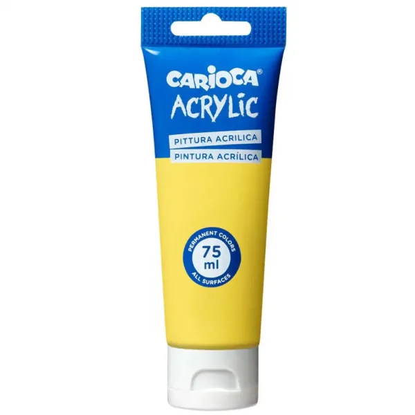 Acrylic 75ml vernice acrilica colore giallo - Carioca immagine 1