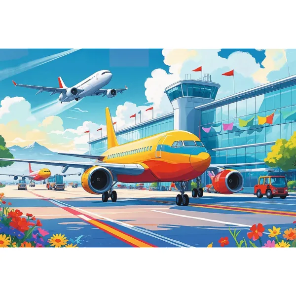 Aeroporto puzzle da 100 pezzi - Trefl immagine 2