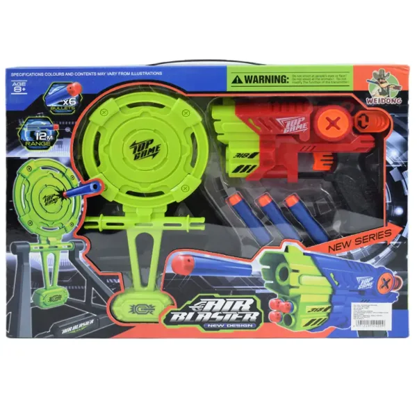 Air Blaster: Pistola spara proiettili in schiuma EVA con bersaglio e munizioni 19x14cm immagine 7