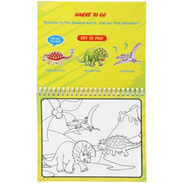 Album da colorare con acqua - Dinosauri immagine 2