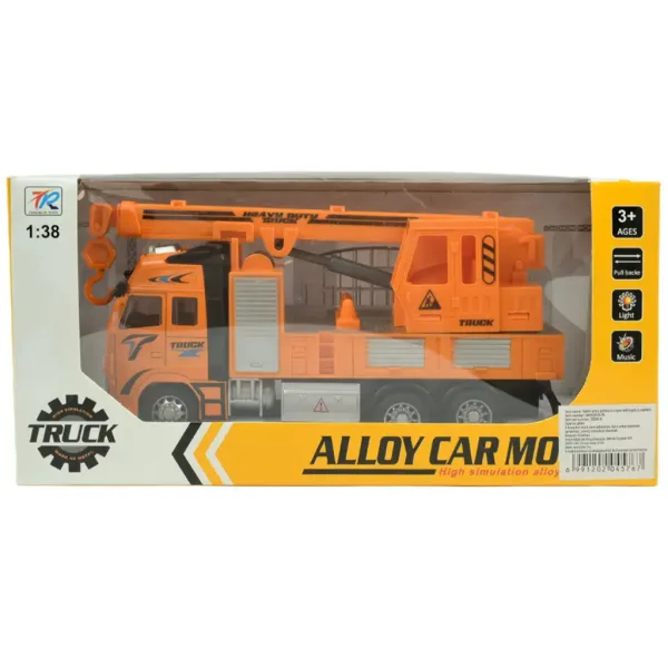 Alloy Car: Camion gru con verricello a volano 20cm immagine 7