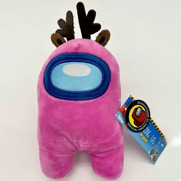 Among Us peluche rosa con corna da 20 cm immagine 1