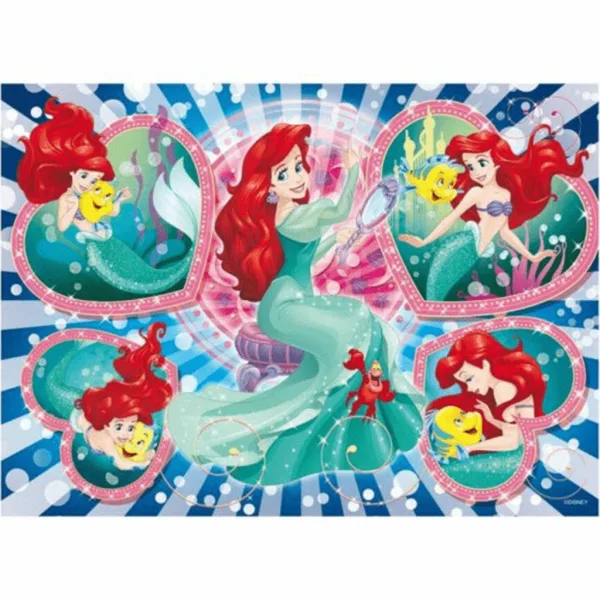 Ariel, la sirenetta - Eco puzzle e album da colorare 2 in 1, 60 pezzi, 70x50 cm - Lisciani immagine 2