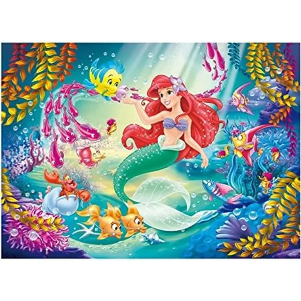 Ariel la sirenetta 2 in 1 puzzle da 108 pezzi e album da colorare 50x35cm - Lisciani immagine 2