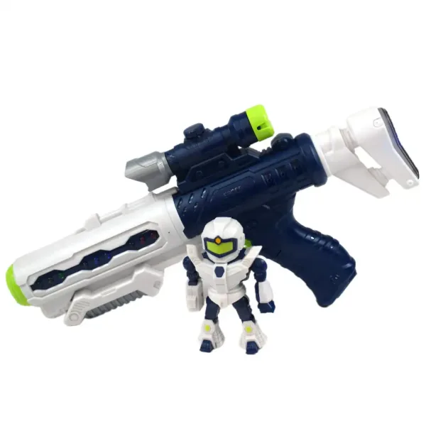 Arma Spaziale: Arma spaziale con proiettore, figura robotica, luce e suono 34cm immagine 2