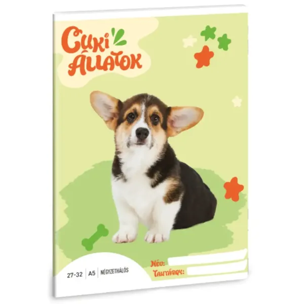 Ars Una: Animali Carini - Quaderno a quadretti Welsh Corgi A/5 27-32 immagine 1