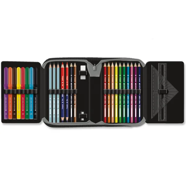 Ars Una: Astuccio pieghevole "Selvaggio nel buio" con leone, completo, 12,8x19,3x3,6 cm immagine 2