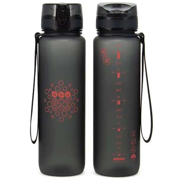 Ars Una: Borraccia motivazionale grigio scuro senza BPA 1000ml immagine 2