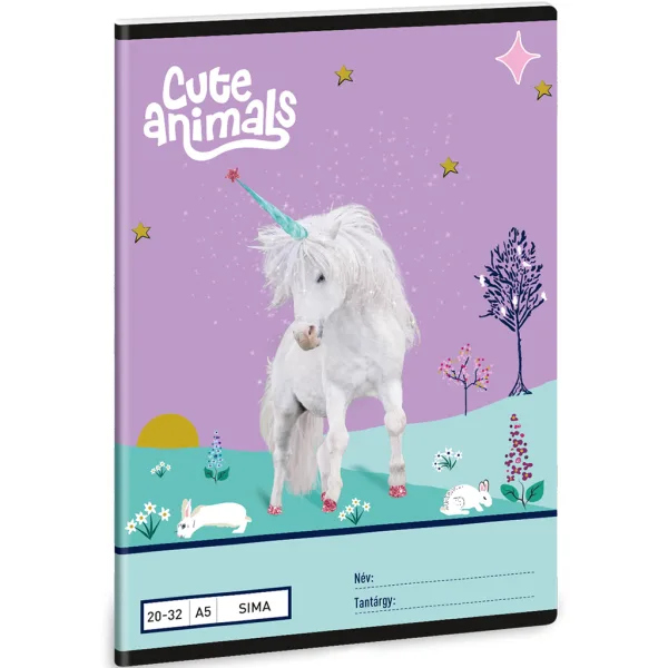 Ars Una: Cute Animals - Quaderno semplice A/5 20-32 con motivo unicorno immagine 1