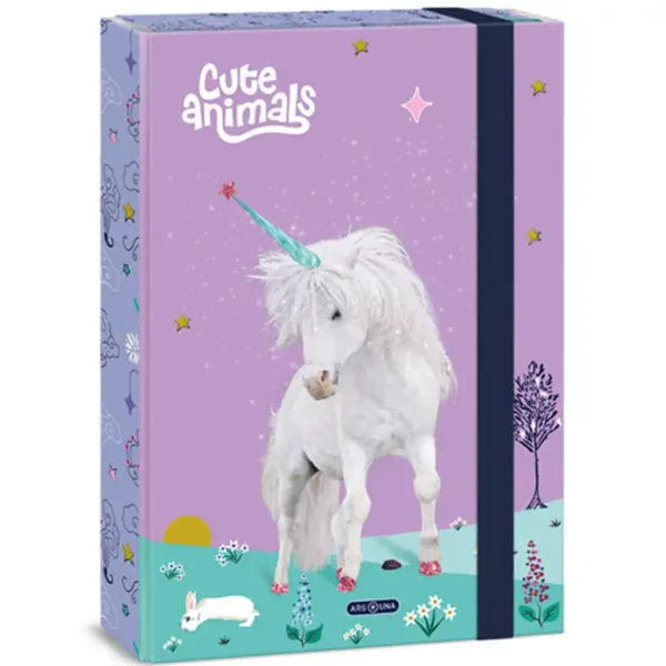 Ars Una Cute Animals-unicorno scatola portadocumenti elastica A/4 immagine 1