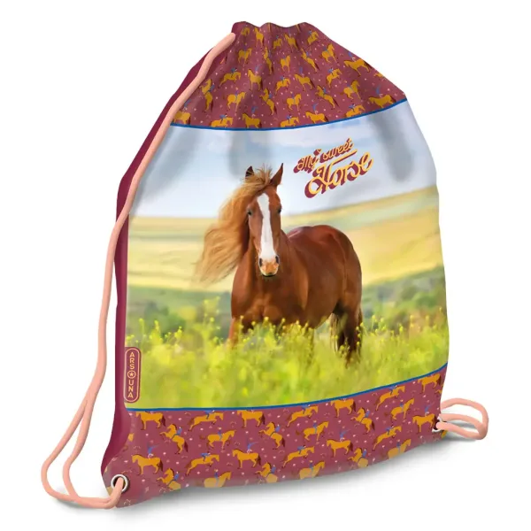 Ars Una: My Sweet Horse sacca da ginnastica, borsa sportiva 32x42cm immagine 1