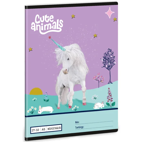 Ars Una: Quaderno a quadretti A/5 27-32 con motivo unicorno Cute Animals immagine 1