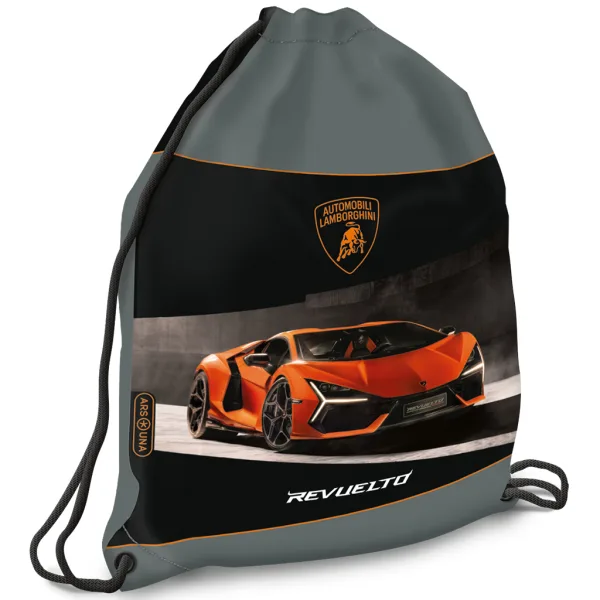 Ars Una: Sacca sportiva Lamborghini arancione, zaino sportivo 32x42 cm immagine 1