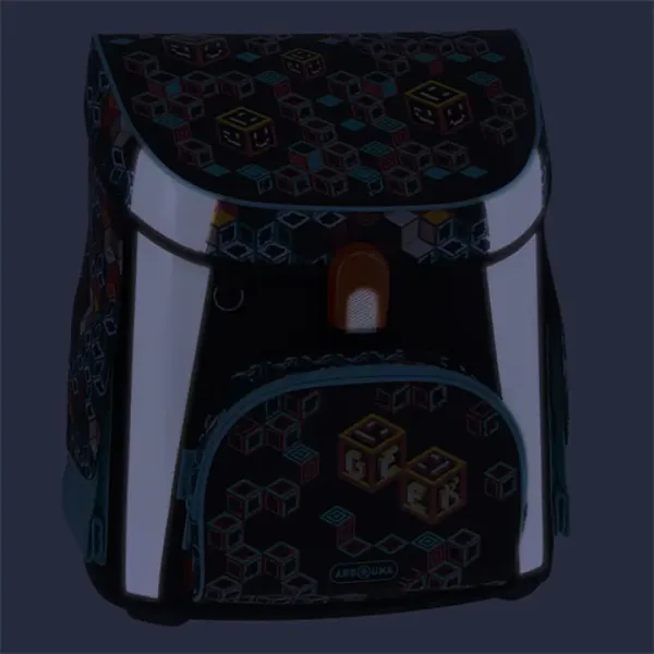 Ars Una: Zaino scolastico compatto Geek con chiusura magnetica 33x41x24cm immagine 3