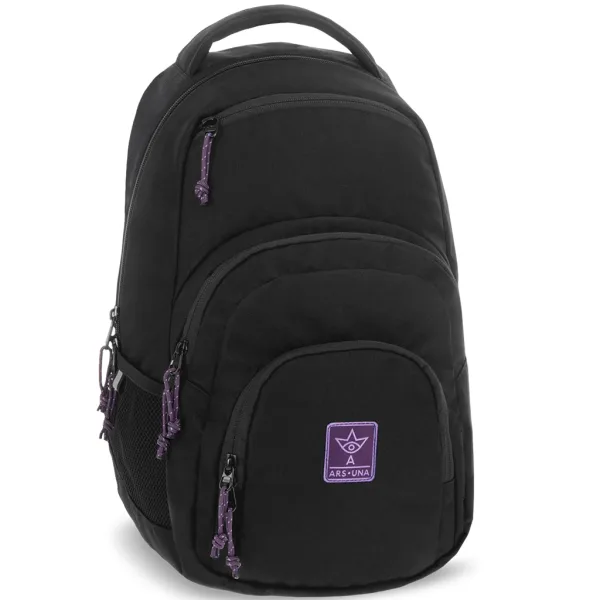 Ars Una: Zaino scolastico per ragazza in Cordura nero-viola AU-2 32x46x22 cm immagine 1