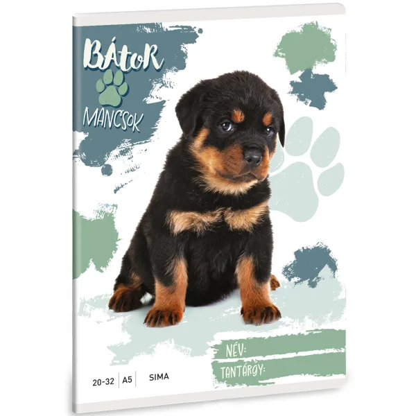Ars Una: Zampe Coraggiose - Quaderno liscio Rottweiler A/5 20-32 immagine 1