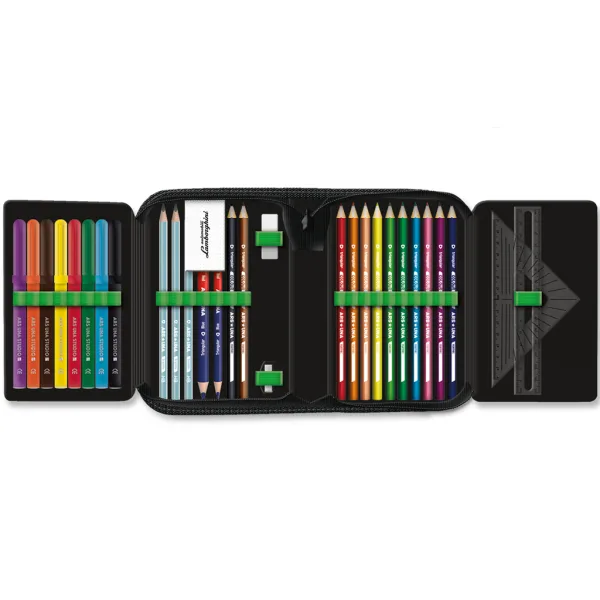 Ars Una: astuccio pieghevole verde con stampa Lamborghini, completo, 12,8x19,3x3,6 cm immagine 2