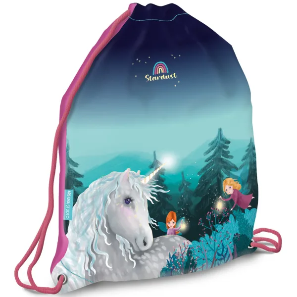 Ars Una: sacca sportiva Stardust con stampa unicorno, 32x42 cm immagine 1
