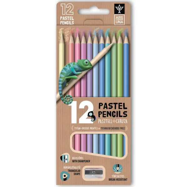 Ars Una: set di 12 matite colorate triangolari in colori pastello con temperino immagine 1