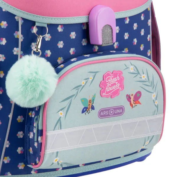 Ars Una: zaino scolastico "Fiori freschi" con chiusura magnetica 33x41x24 cm immagine 6
