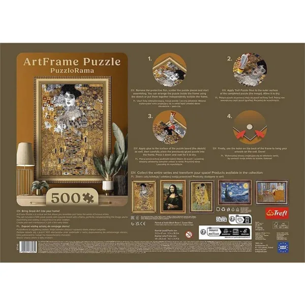 ArtFrame: Gustav Klimt - Adele Bloch-Bauer I. puzzle da 500 pezzi con cornice - Trefl immagine 3