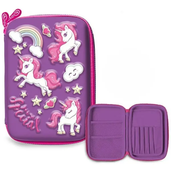 Astuccio 3D con unicorni immagine 1
