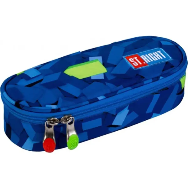 Astuccio ovale St.Right 3D Blocks colore base blu 23 cm immagine 1
