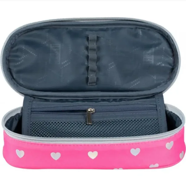 Astuccio ovale St.Right rosa con motivo di gatti e paillettes, 23 cm immagine 2