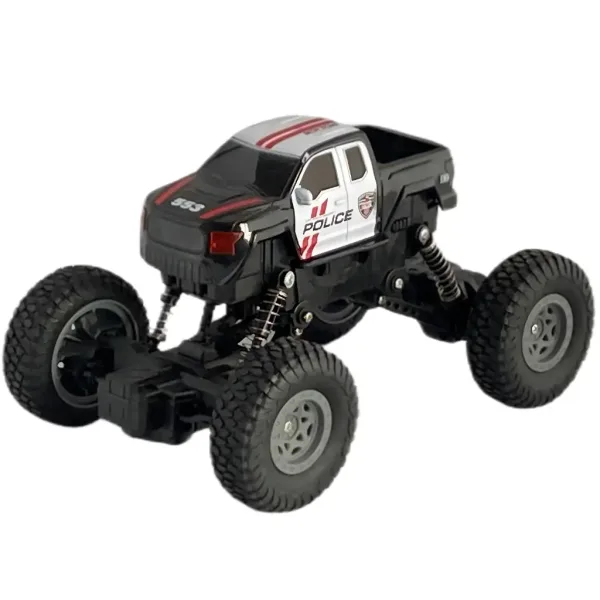 Auto da arrampicata della polizia 4WD telecomandato in scala 1/18 da 21 cm immagine 2