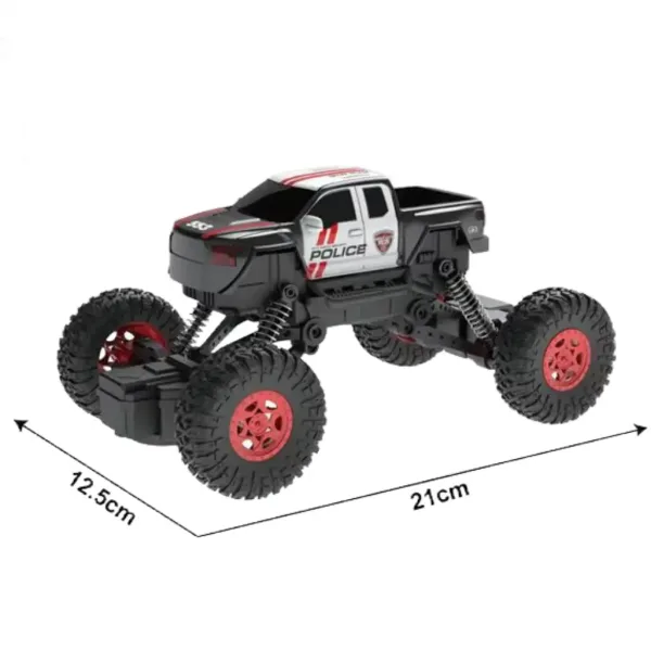 Auto da arrampicata della polizia 4WD telecomandato in scala 1/18 da 21 cm immagine 4
