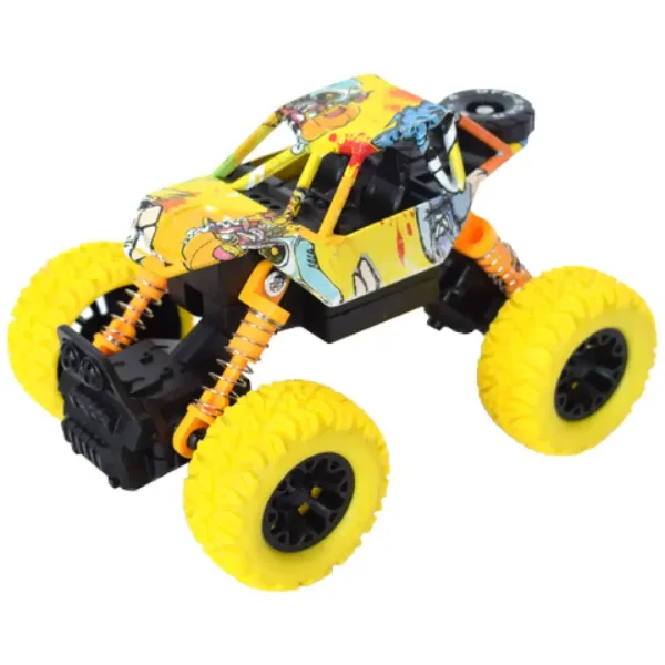 Auto da rally giallo a retrocarica fuoristrada 1/32 immagine 2