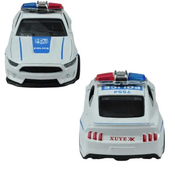 Auto della polizia: Auto della polizia in metallo a molla in diverse varianti 11cm 1 pezzo immagine 3