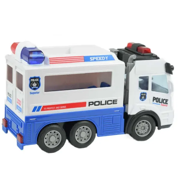 Auto della polizia con telecomando RC con effetti luminosi, scala 1/43, 27Mhz, 21cm immagine 2