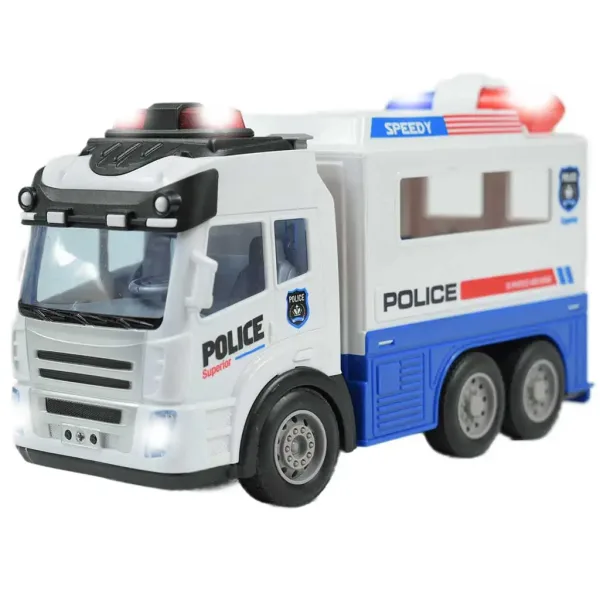 Auto della polizia con telecomando RC con effetti luminosi, scala 1/43, 27Mhz, 21cm immagine 3