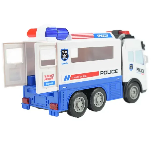 Auto della polizia con telecomando RC con effetti luminosi, scala 1/43, 27Mhz, 21cm immagine 4