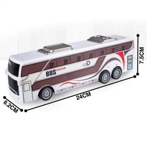Autobus RC con telecomando e luci 27MHz scala 1/32 25cm immagine 4
