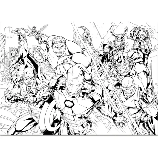 Avengers 2 in 1 maxi puzzle da 108 pezzi e album da colorare 70x50cm - Lisciani immagine 3