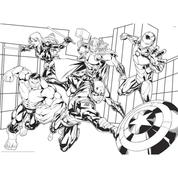 Avengers 2 in 1 maxi puzzle da 150 pezzi e album da colorare 70x50cm - Lisciani immagine 3