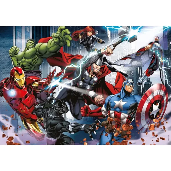 Avengers 2 in 1 puzzle da 108 pezzi e album da colorare 50x35 cm - Lisciani immagine 2