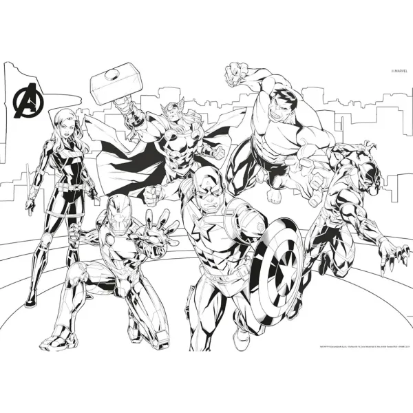 Avengers 2 in 1 puzzle da 108 pezzi e album da colorare 50x35 cm - Lisciani immagine 3