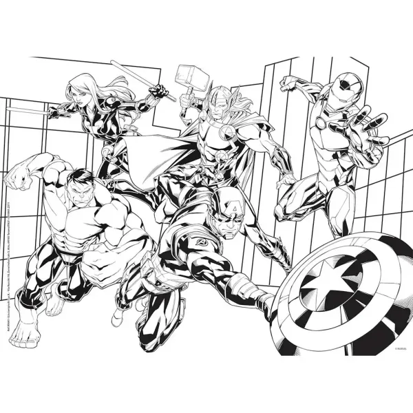 Avengers 2 in 1 puzzle da 48 pezzi e album da colorare 35x25cm - Lisciani immagine 2