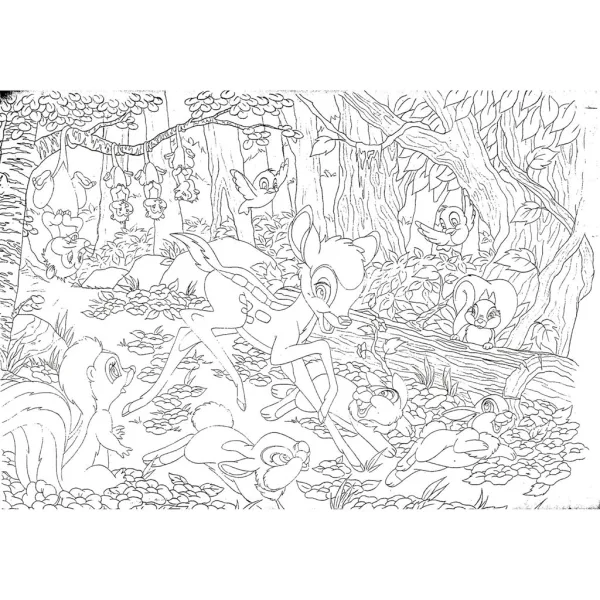 Bambi 2 in 1 puzzle da 60 pezzi e libro da colorare 50x35cm - Lisciani immagine 3